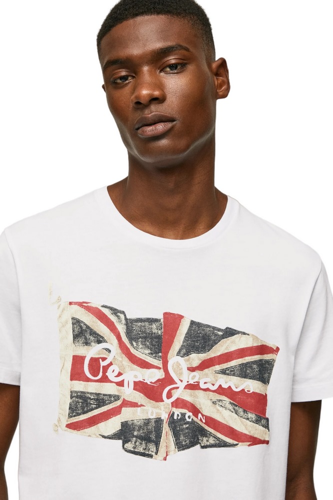 PEPE JEANS FLAG LOGO N  T-SHIRT ΑΝΔΡΙΚΟ WHITE