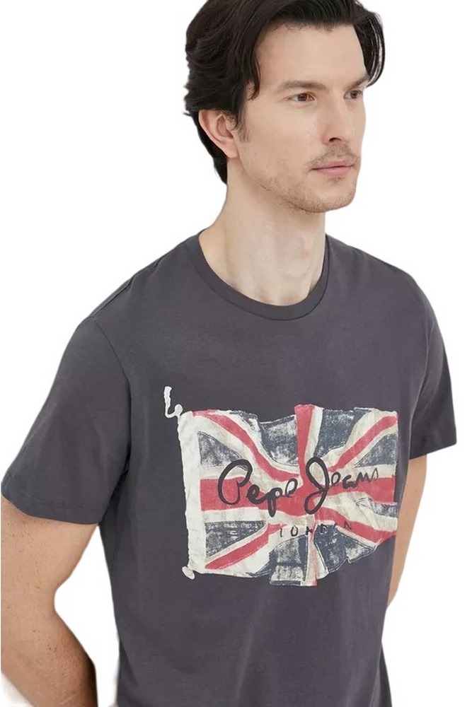 PEPE JEANS FLAG LOGO N  T-SHIRT ΑΝΔΡΙΚΟ DARK GREY