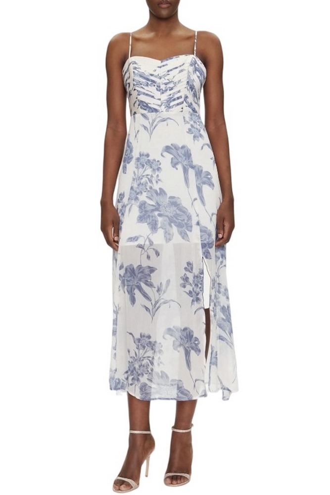 GUESS SL ELLIE DRESS ΦΟΡΕΜΑ ΓΥΝΑΙΚΕΙΟ WHITE/BLUE
