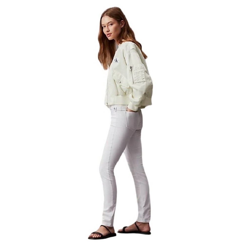 CALVIN KLEIN JEANS MID RISE SKINNY ΠΑΝΤΕΛΟΝΙ ΓΥΝΑΙΚΕΙΟ WHITE