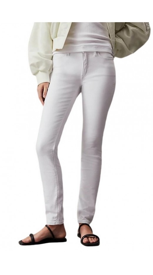 CALVIN KLEIN JEANS MID RISE SKINNY ΠΑΝΤΕΛΟΝΙ ΓΥΝΑΙΚΕΙΟ WHITE