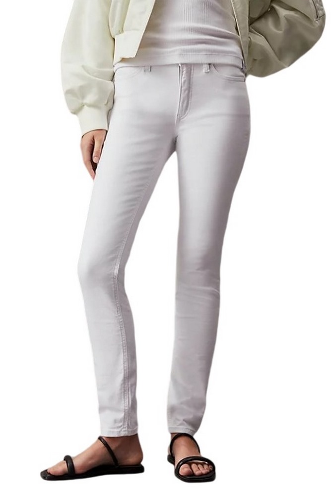 CALVIN KLEIN JEANS MID RISE SKINNY ΠΑΝΤΕΛΟΝΙ ΓΥΝΑΙΚΕΙΟ WHITE