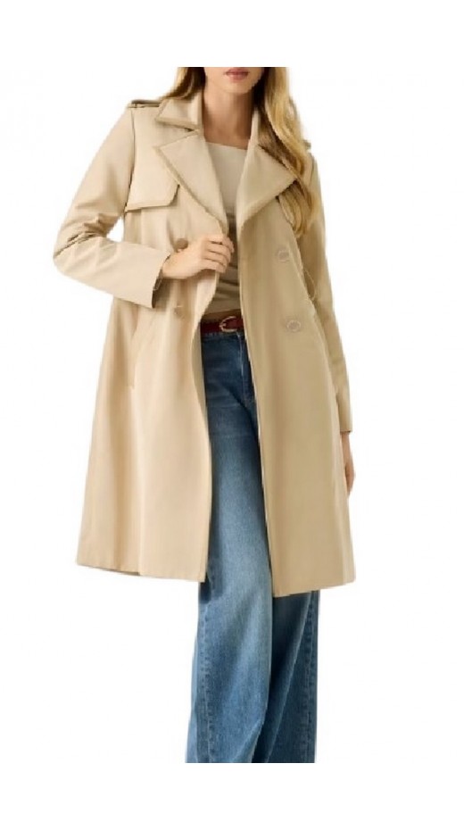 GUESS JENNY PU DETAILS TRENCH ΚΑΜΠΑΡΝΤΙΝΑ ΓΥΝΑΙΚΕΙΑ BEIGE