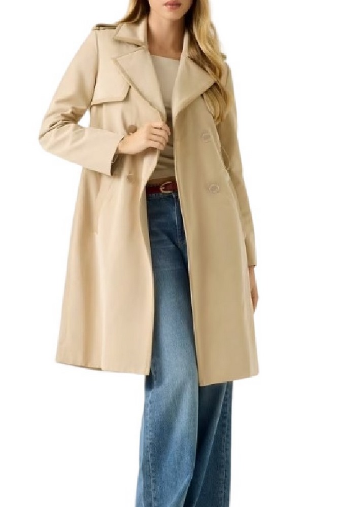 GUESS JENNY PU DETAILS TRENCH ΚΑΜΠΑΡΝΤΙΝΑ ΓΥΝΑΙΚΕΙΑ BEIGE